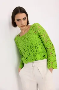 Monari háčkovaný svetr v neonovo zelené barvě