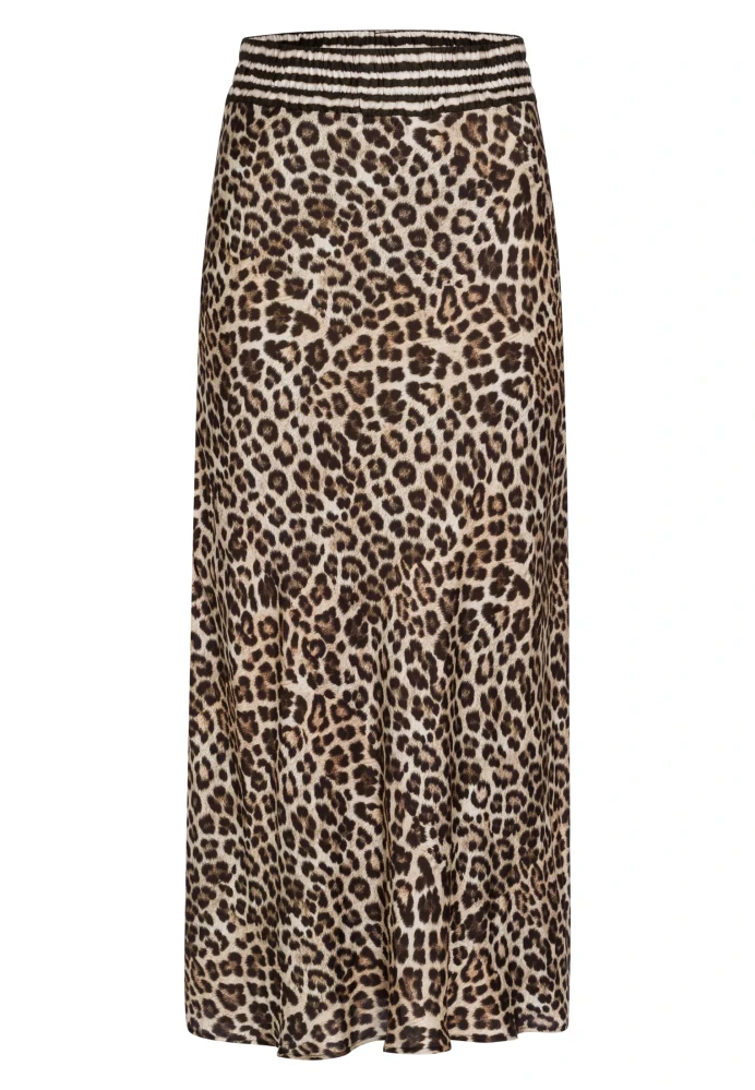 Marc Aurel midi sukně s leopardím potiskem a pruhy