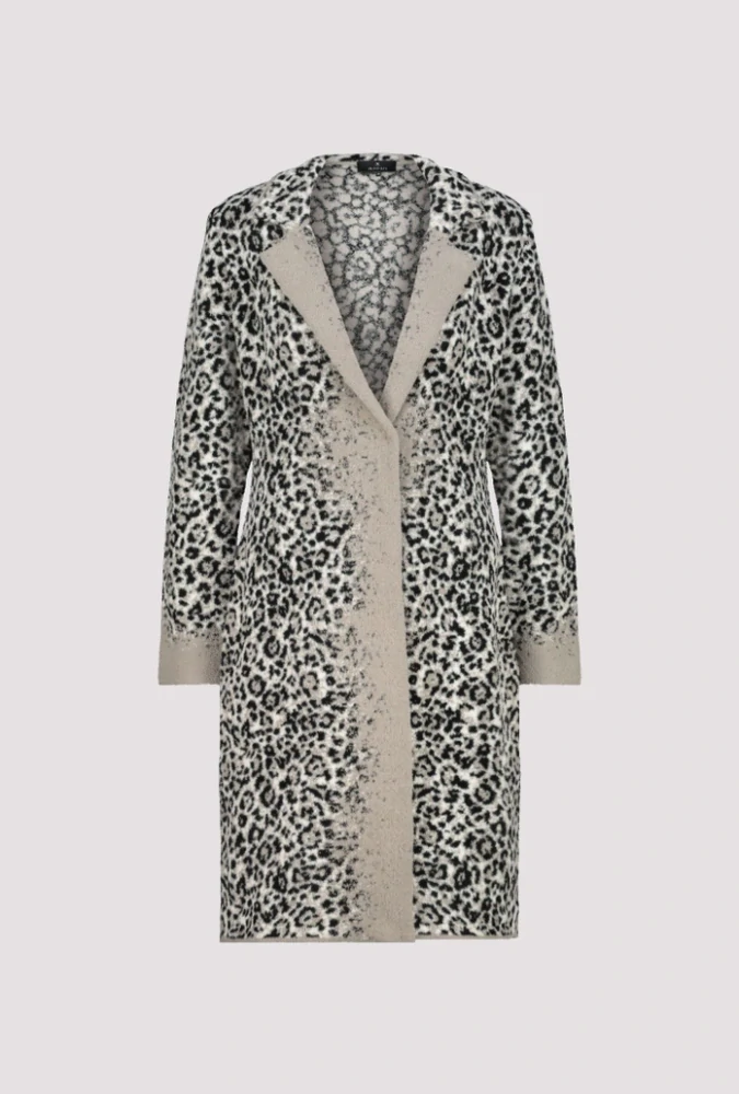 Monari pletený kabát s leopardím vzorem