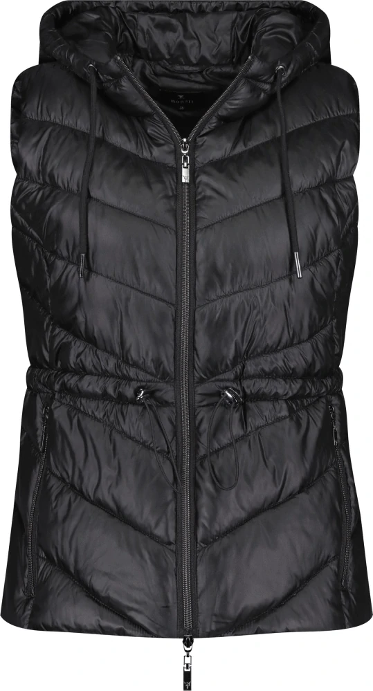 Monari prošívaná vesta s kapucí černá