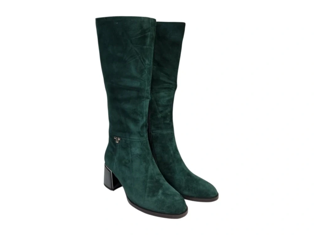 Urban Ladies dámské kozačky v elegantní tmavě zelené barvě