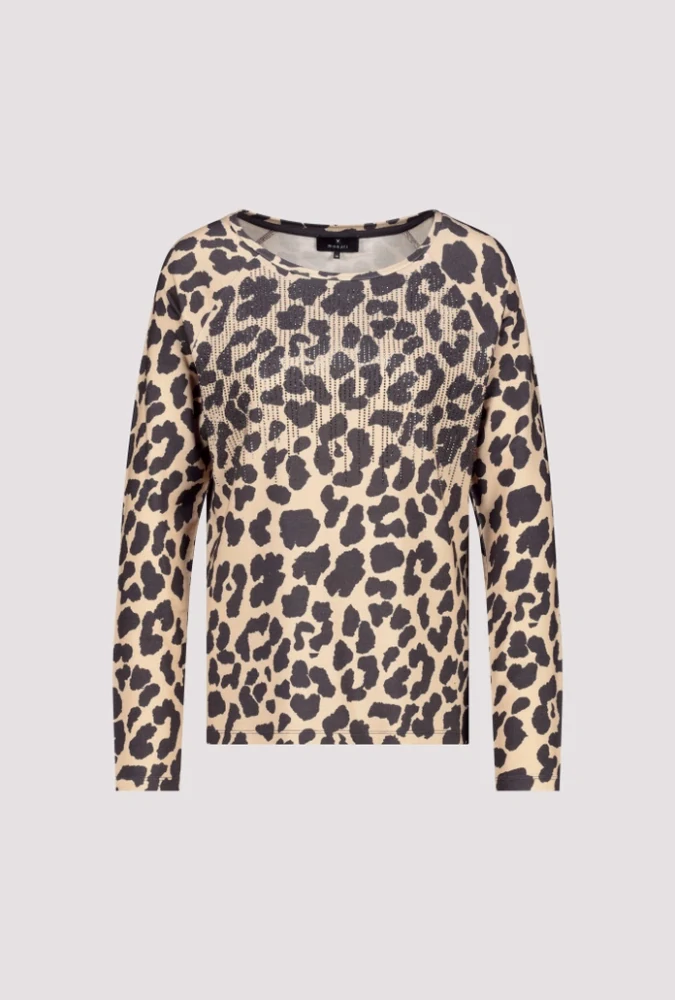 Monari tričko s dlouhým rukávem a leopardím vzorem