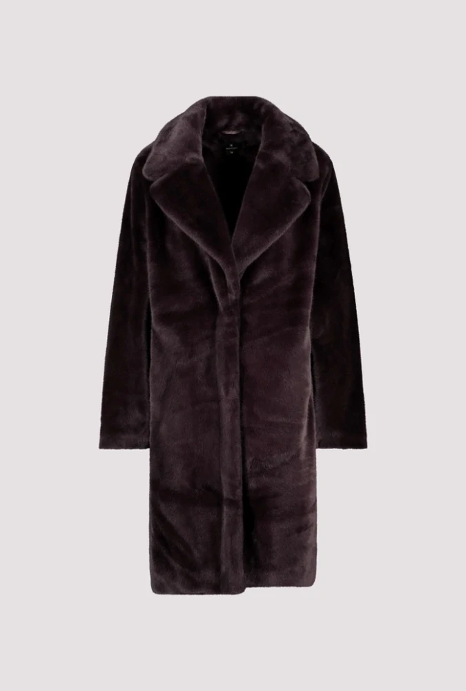 Monari hnědý kabát z umělé kožešiny