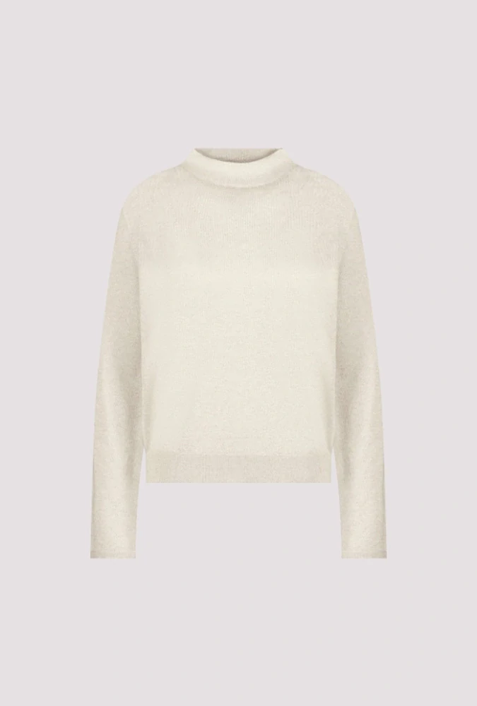 Monari elegantní světlý svetřík s jemným metalickým leskem