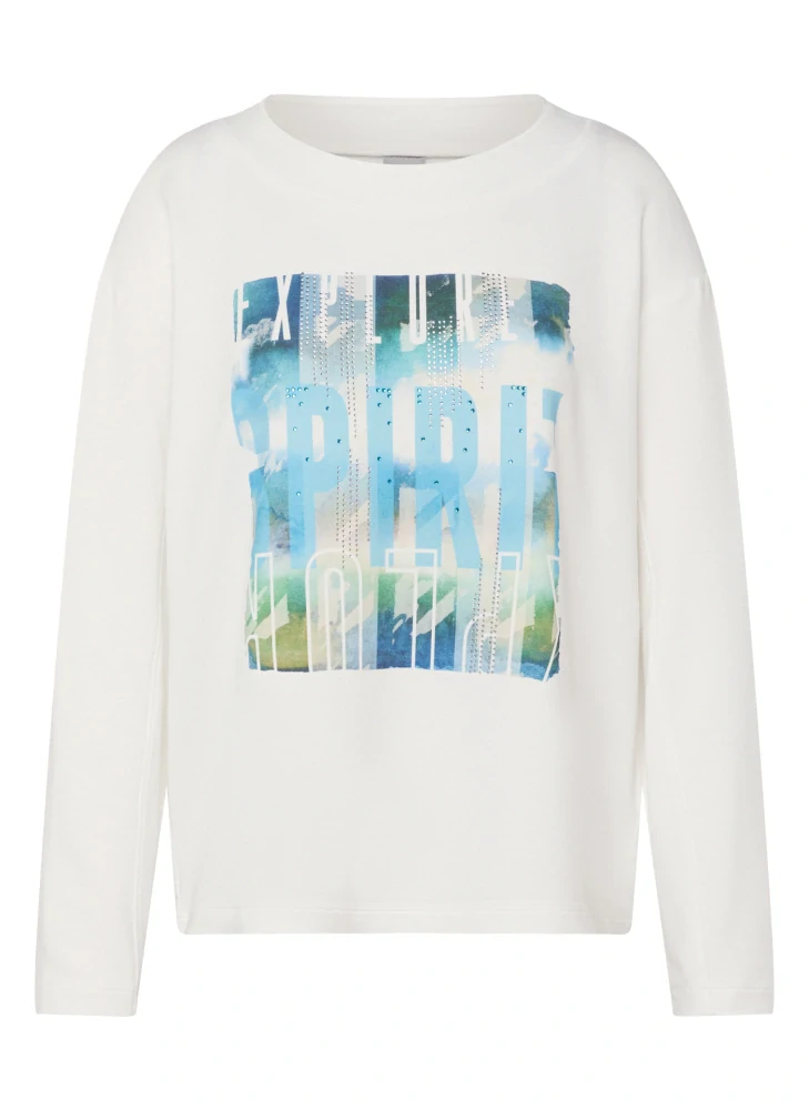 RABE bílá viskózová halenka s barevným potiskem