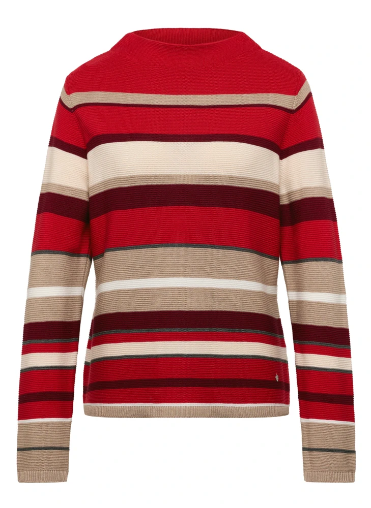 RABE pruhovaný svetr v červených a béžových tónech