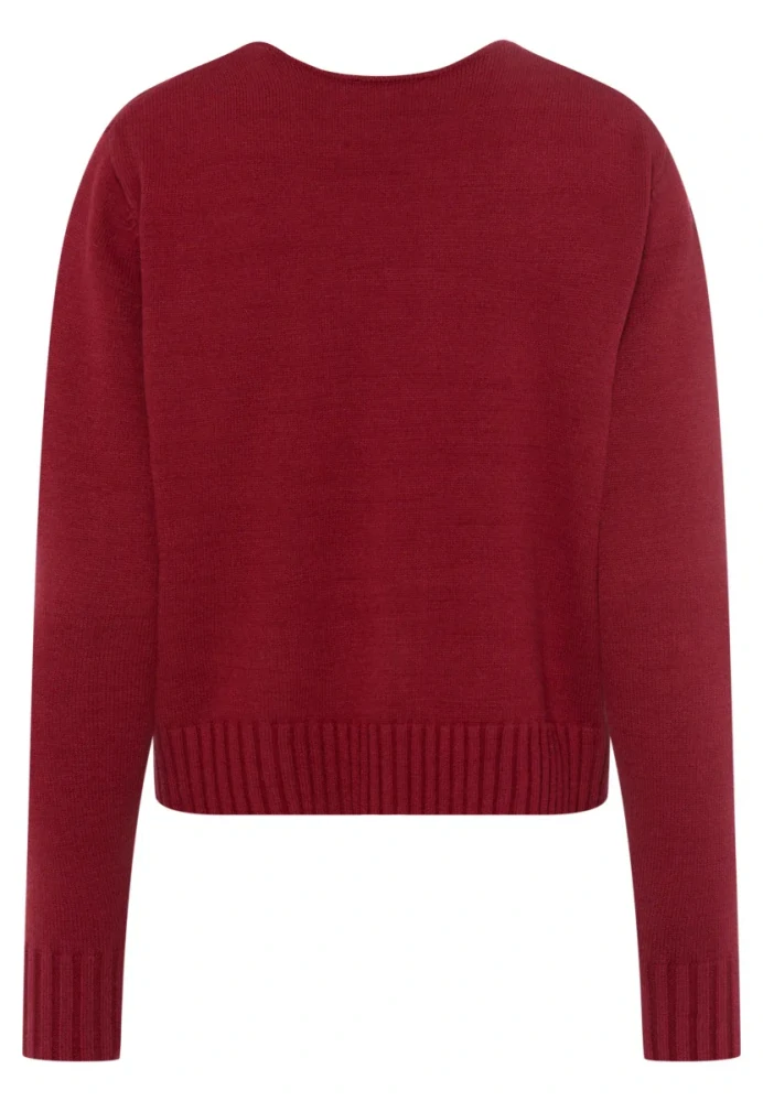 Marc Aurel červený kardigan na zip s předními kapsami