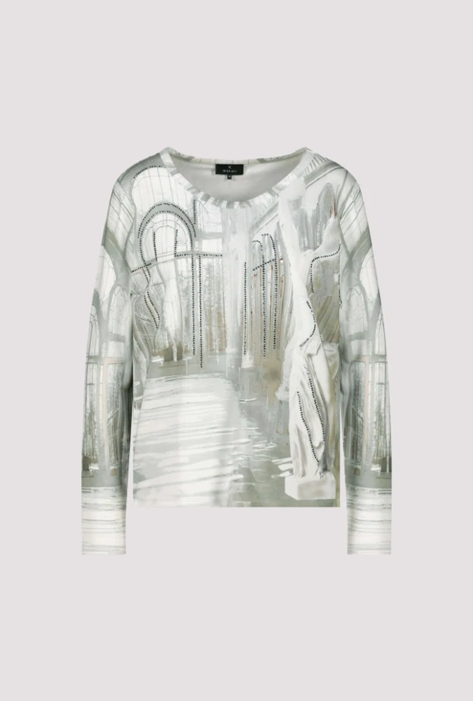 Monari tričko s dlouhým rukávem a galerijním potiskem