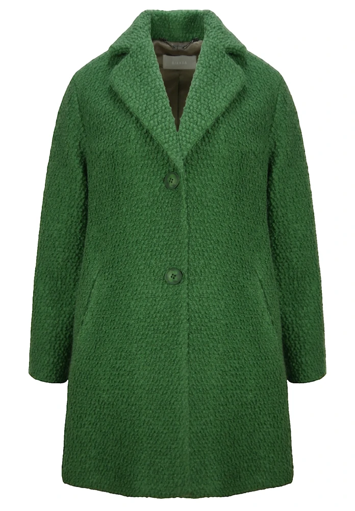 Bianca zelený kabát s klopovým límcem