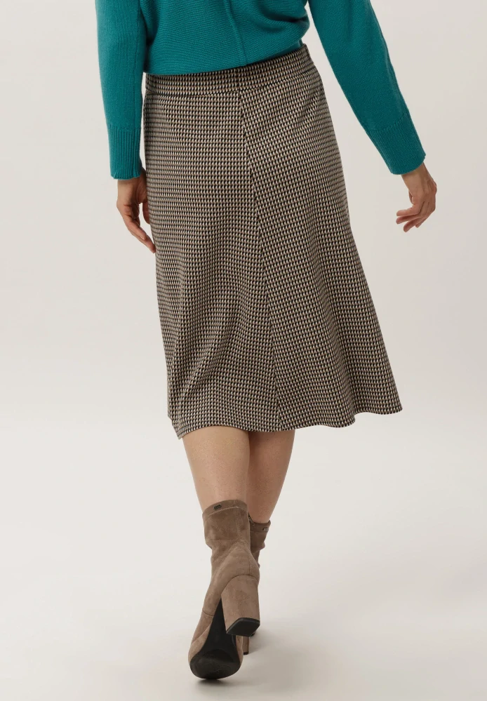 Frank Walder vzorovaná dámská sukně áčkového střihu – hnědo-černá