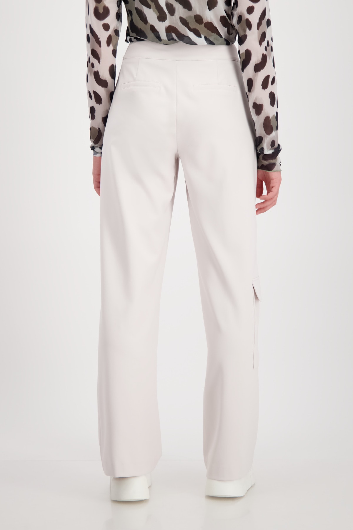 Monari dámské kalhoty se širokými nohavicemi béžové