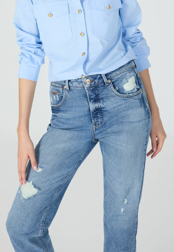 Marc Aurel "BOYFRIEND" džíny  s výšivkou loga 