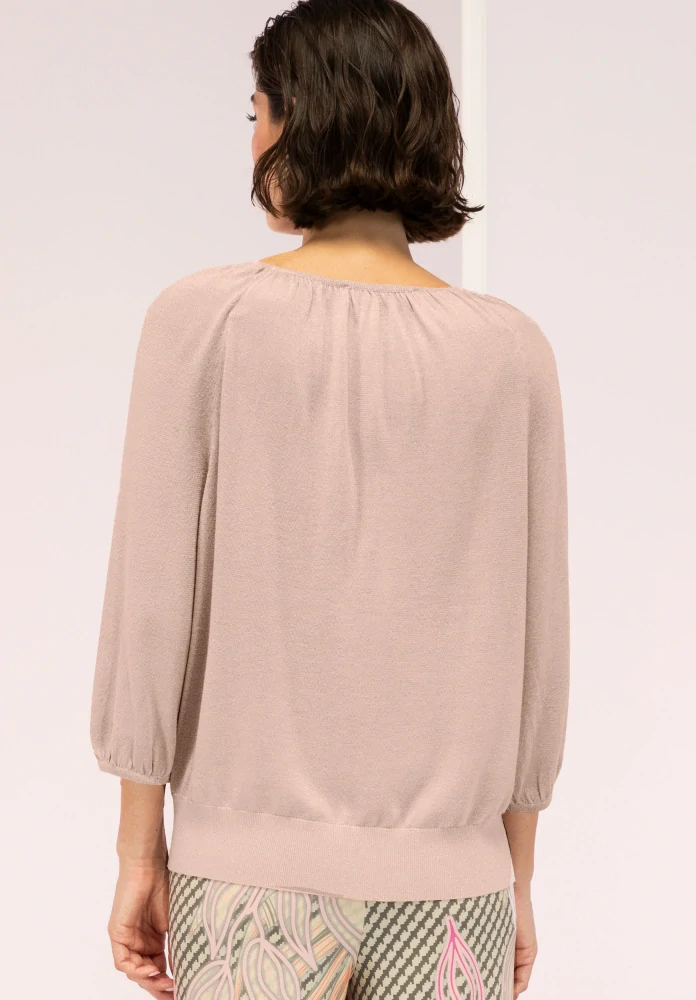 Bianca elegantní pletený svetr s obsahem lurexu a výstřihem do V