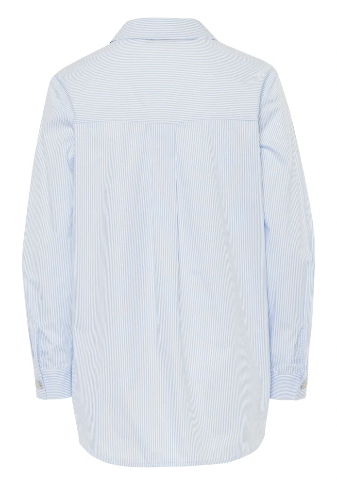 TUZZI elegantní světle modrá pruhovaná košile