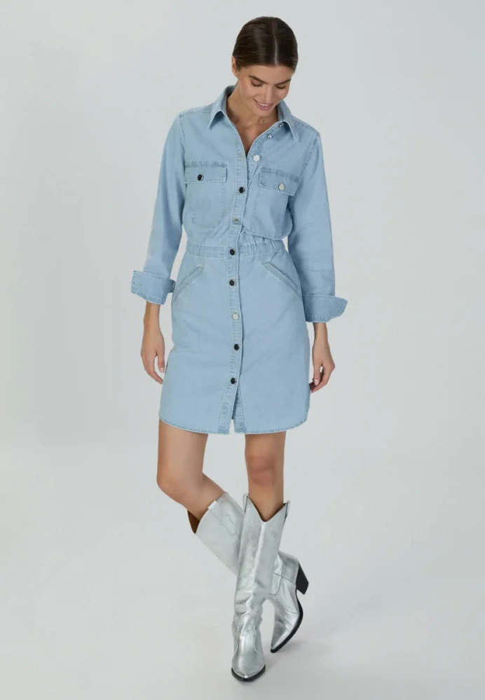 Marc Aurel džínové šaty ze směsi Tencel