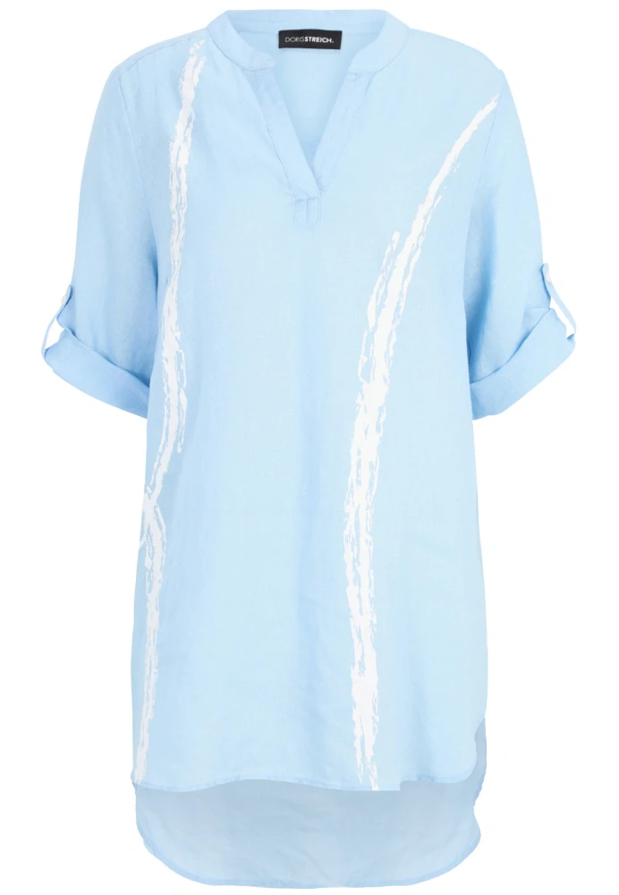 Doris Streich světle modrá tunika z lehkého lněného materiálu 