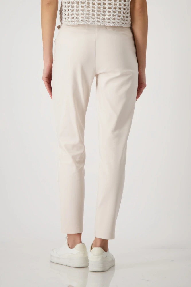 Monari stylové béžové kalhoty s poutky