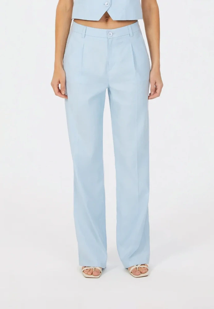 Marc Aurel plisované kalhoty ze směsi lnu