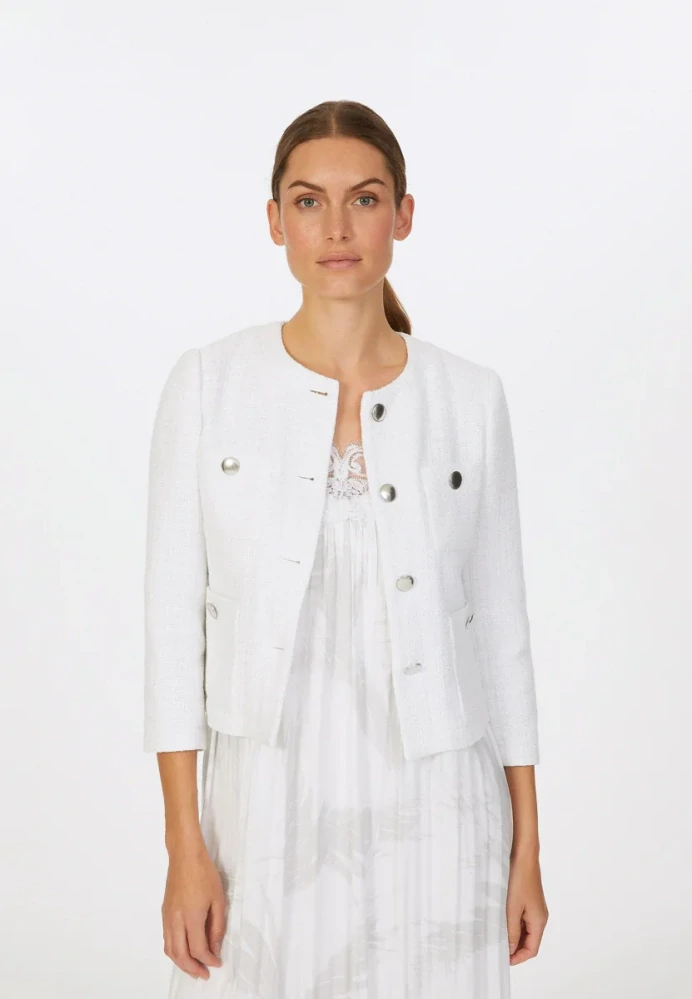 Marc Aurel Bunda z letního bouclé s lurexovou přízí