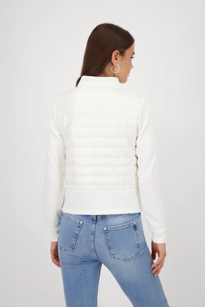Monari prošívaná bunda s kulatým výstřihem bíla
