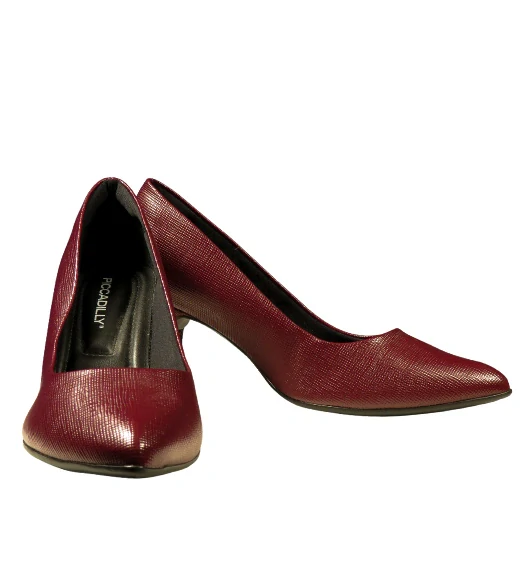 Piccadilly elegantní dámské lodičky na středně vysokém podpatku v bordó barvě