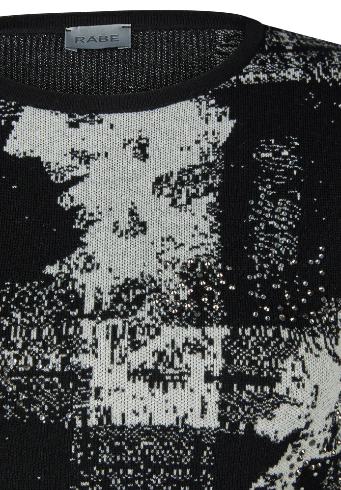 RABE stylový černo-bílý svetr