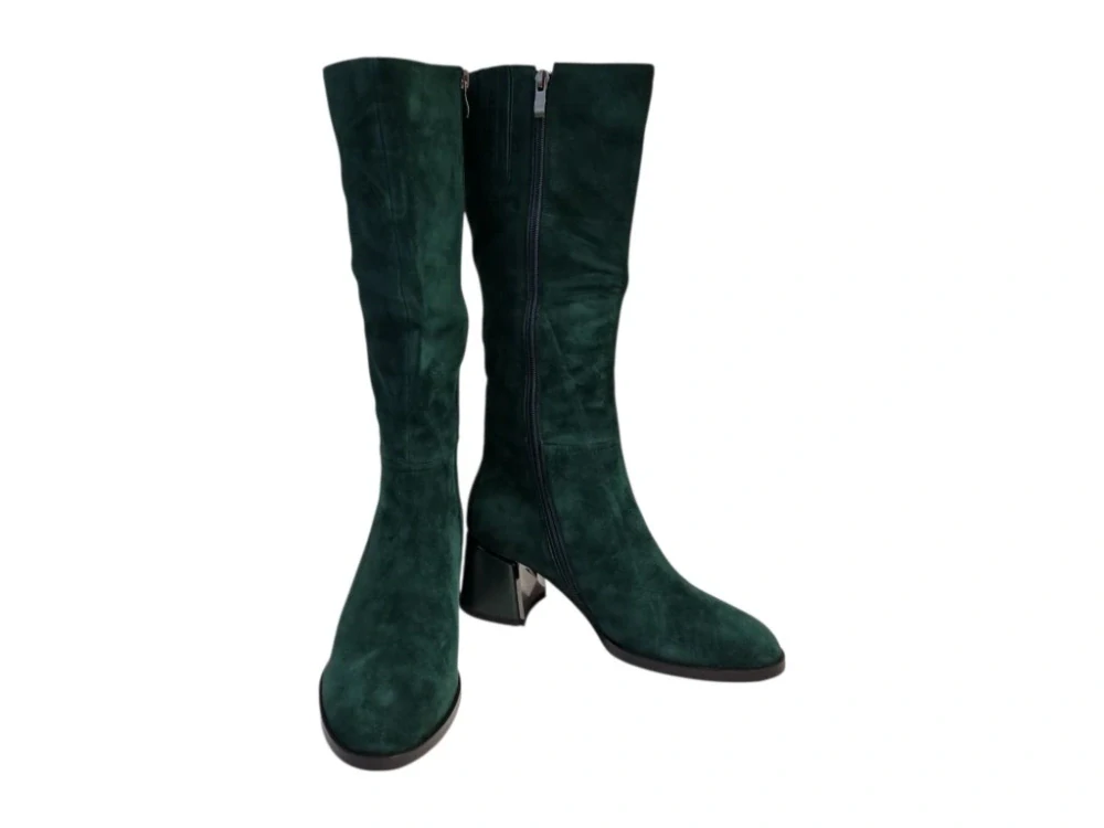 Urban Ladies dámské kozačky v elegantní tmavě zelené barvě