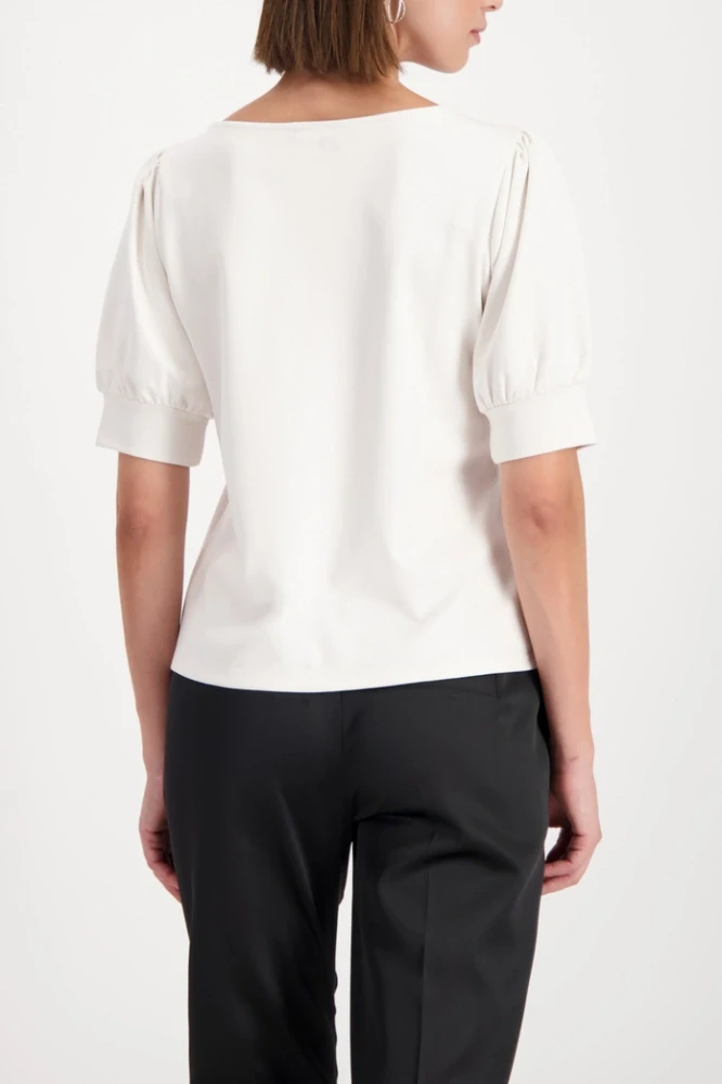 Monari elegantní krémová halenka s ozdobnými mašličkami