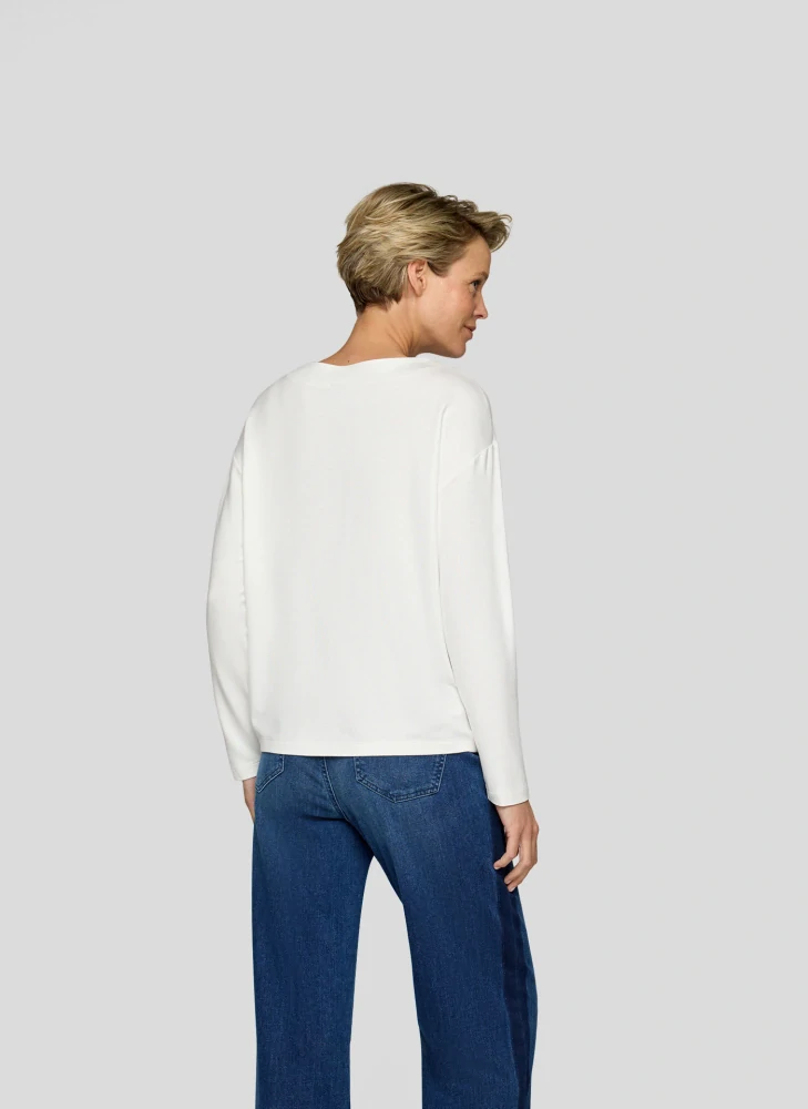 RABE bílá viskózová halenka s barevným potiskem