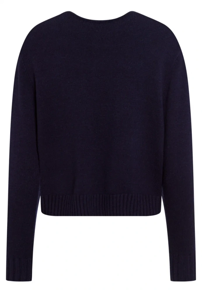 Marc Aurel tmavě modrý kardigan na zip s předními kapsami