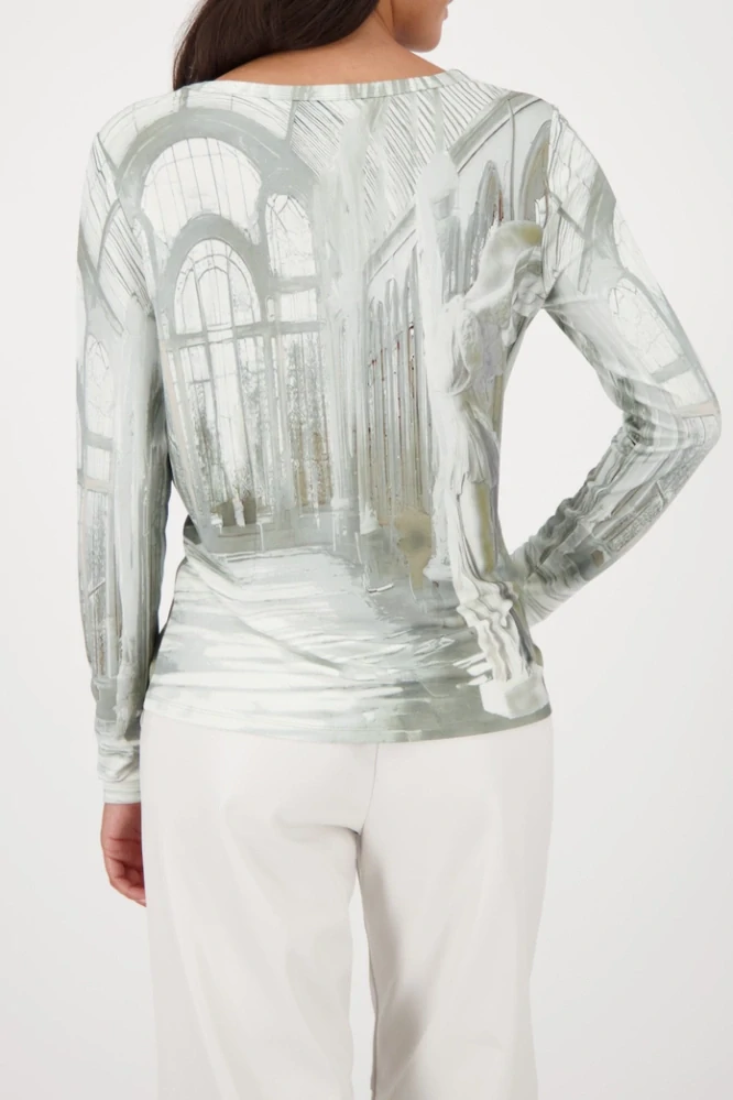 Monari tričko s dlouhým rukávem a galerijním potiskem