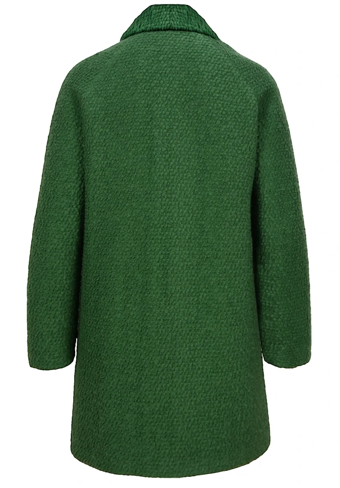 Bianca zelený kabát s klopovým límcem