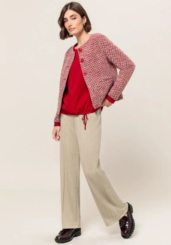 Bianca halenka s dlouhými rukávy červená