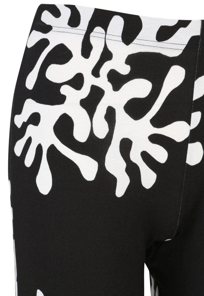 Doris Streich kalhoty s bílým abstraktním vzorem