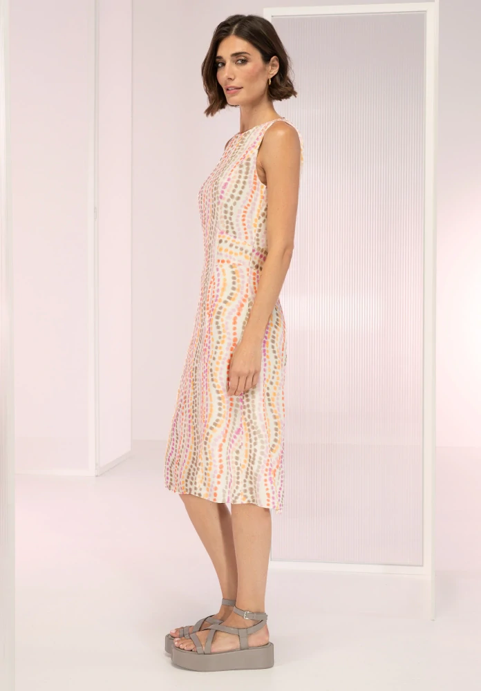 Bianca elegantní šaty s potiskem a lodičkovým výstřihem