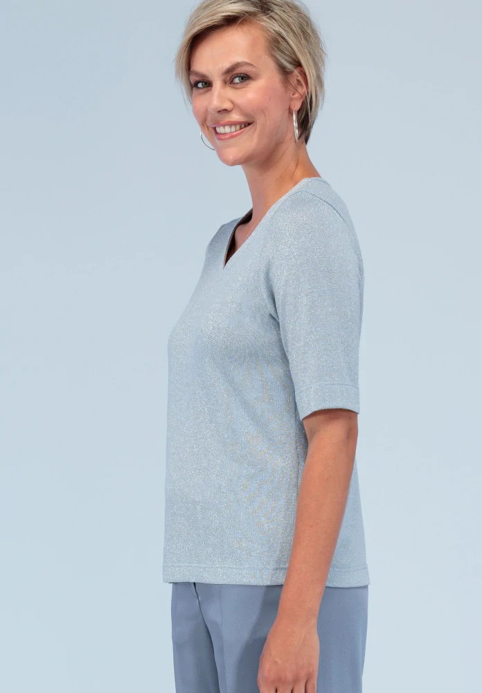 Bianca halenka "EDIRA"  s krátkým rukávem a výstřihem do V 