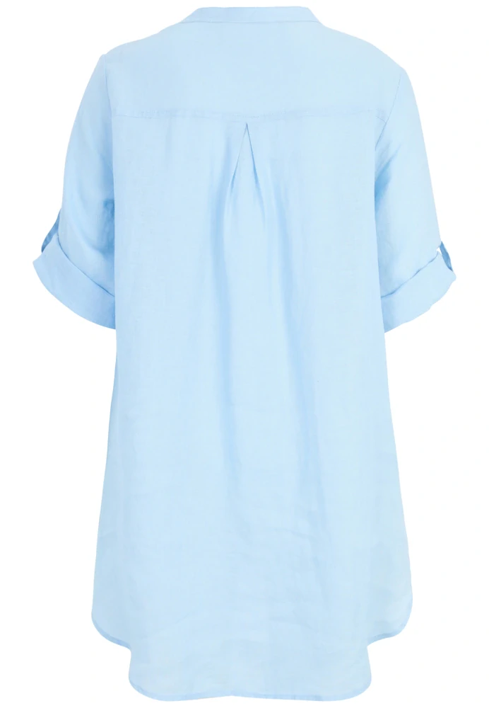 Doris Streich světle modrá tunika z lehkého lněného materiálu 