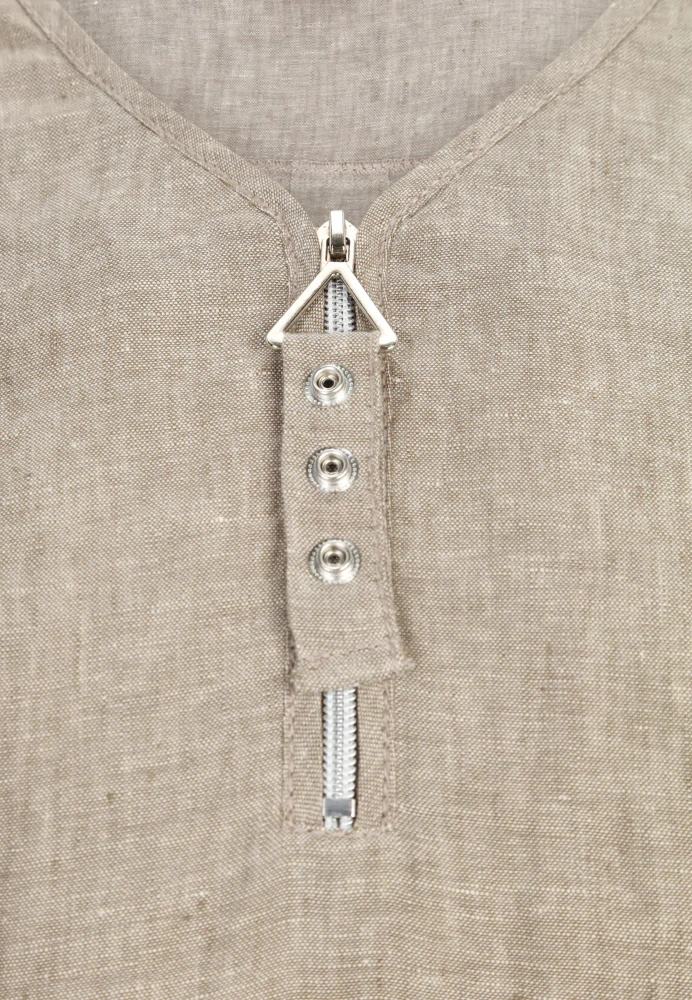 Doris Streich hněda lněná halenka s výstřihem do V