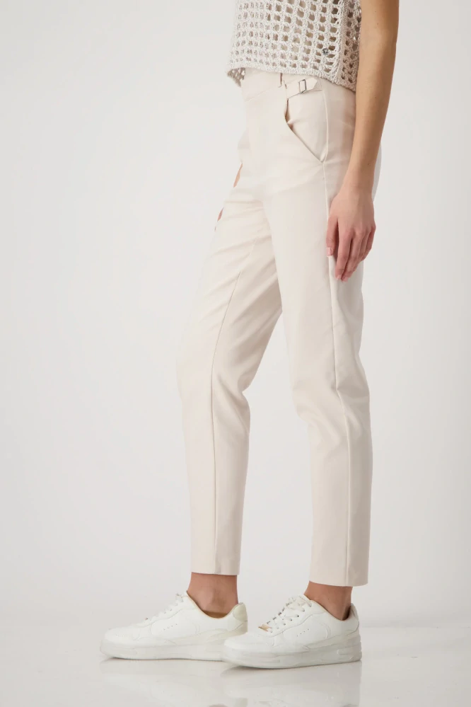 Monari stylové béžové kalhoty s poutky