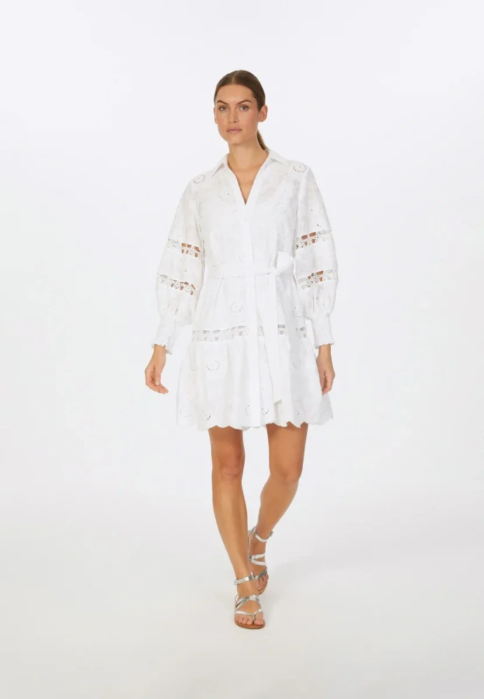 Marc Aurel vyšívané popelínové šaty volného střihu