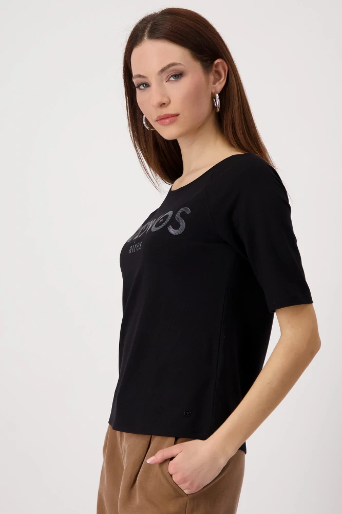 Monari tričko s lesklým nápisem