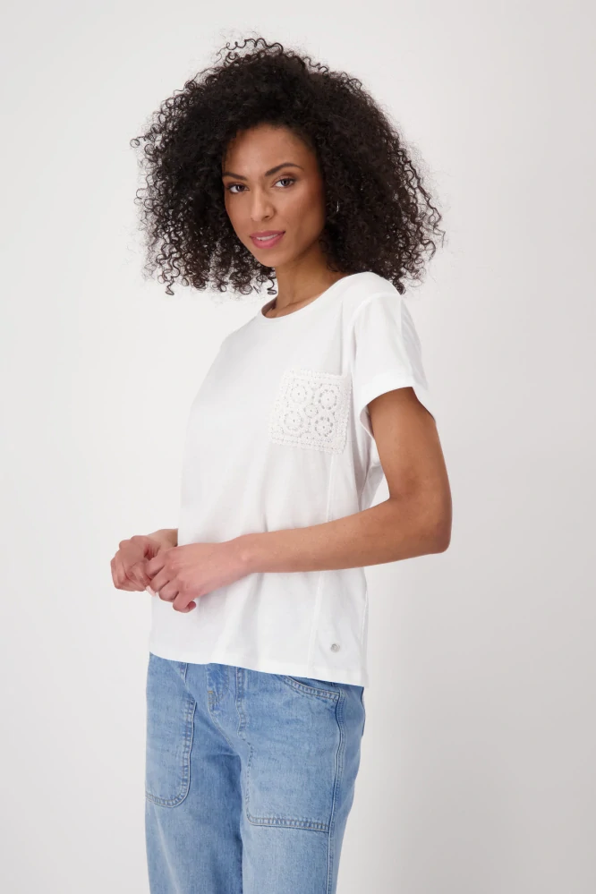 Monari tričko s háčkovanou kapsičkou