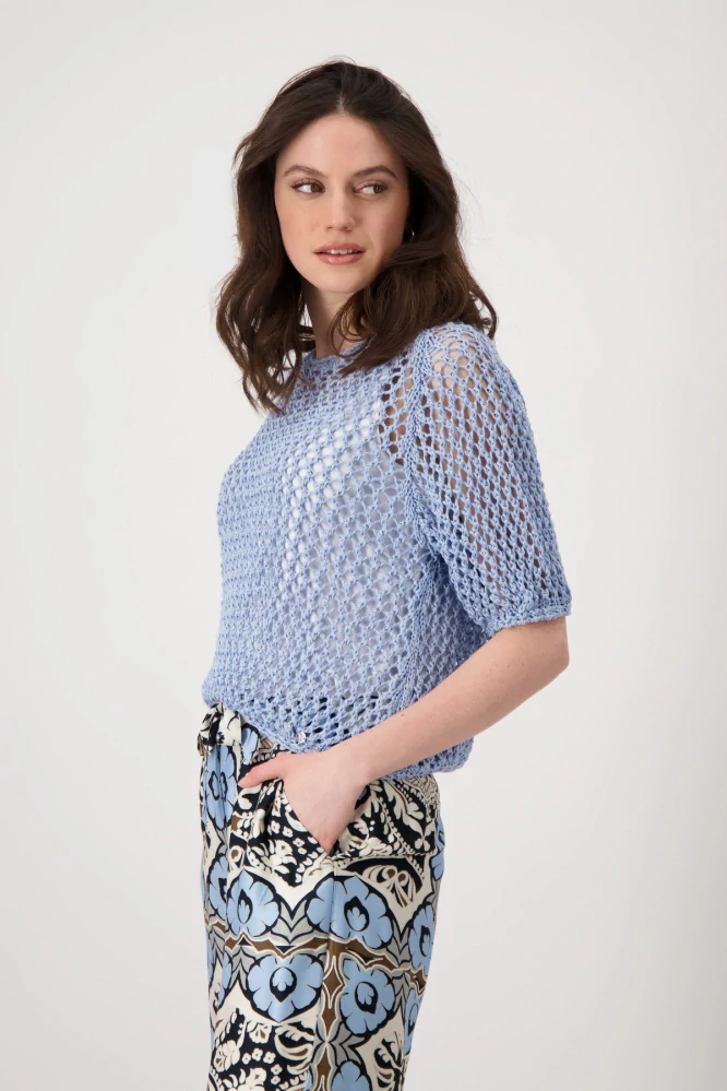 Monari ajour svetr s krátkým rukávem