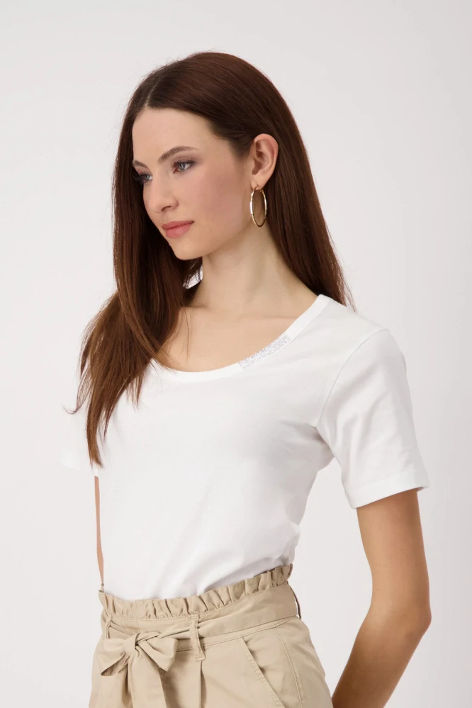 Monari jednobarevné tričko s ozdobami