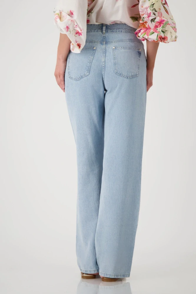 Monari džínové kalhoty s páskem na zavazování