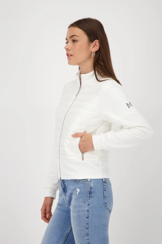 Monari prošívaná bunda s kulatým výstřihem bíla