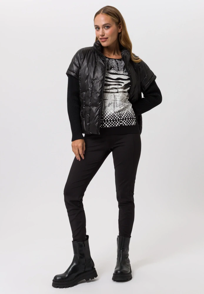 TUZZI prošívaná bunda s kontrastními rukávy