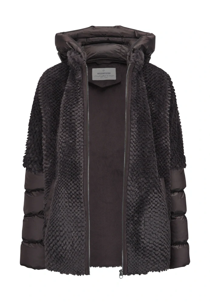 Milestone bunda MSWega z oboustranné umělé kožešiny s prošívanými detaily