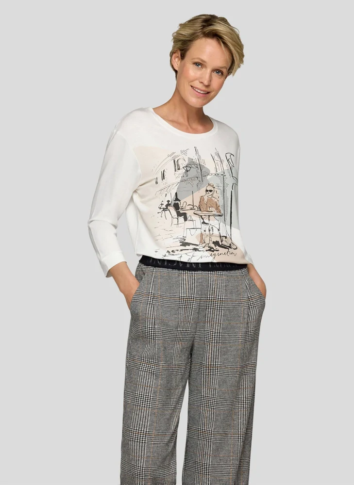 RABE tričko s motivem města a třpytivými kamínky