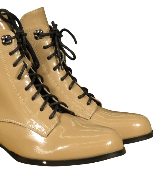 Urban Ladies lakované kotníkové boty s nízkým podpatkem